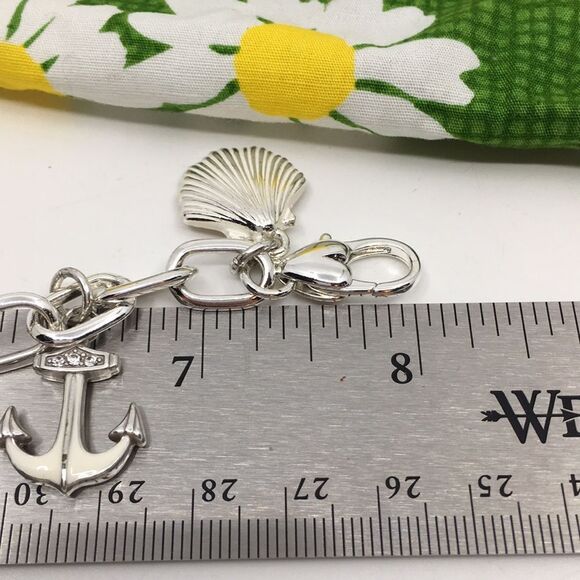 NWT Brighton SHIP TO SHORE Silver Tone Charm Bracelet with dust bag - Picture 11 of 13